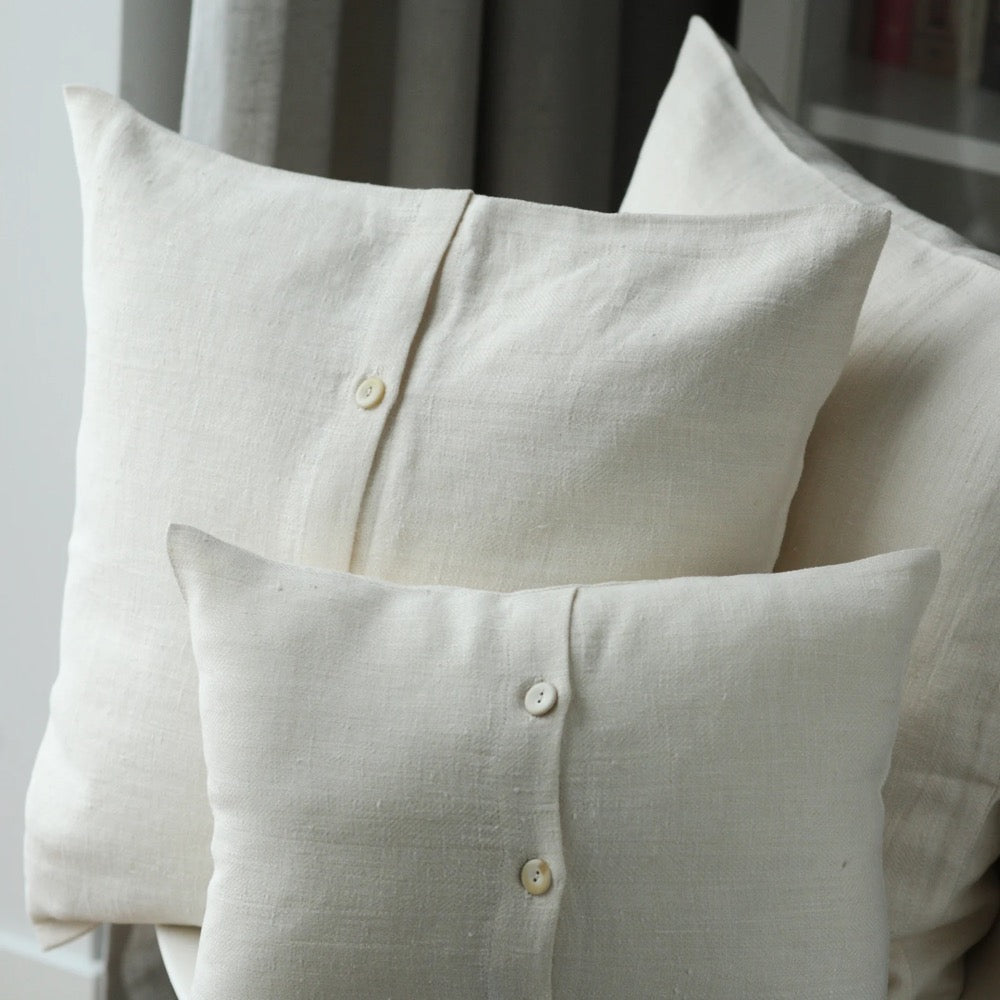 Heavy Linen pillow case with buttons. Standard, queen, king, body, euro sham and custom size pillow