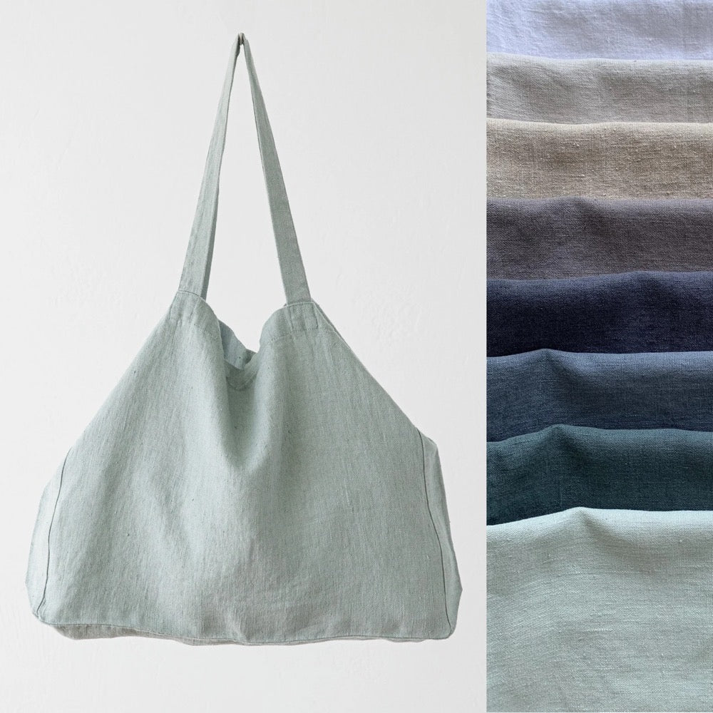 Heavy Linen Bag in Various Colors, Linen Market Bag, Linen Hand Bag, Linen Shopping bag, Washed Linen